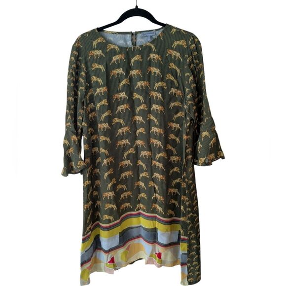 Anthropologie Conditions Apply Luisetta Tiger Print Tunic Dress Size Medium - Picture 2 of 10